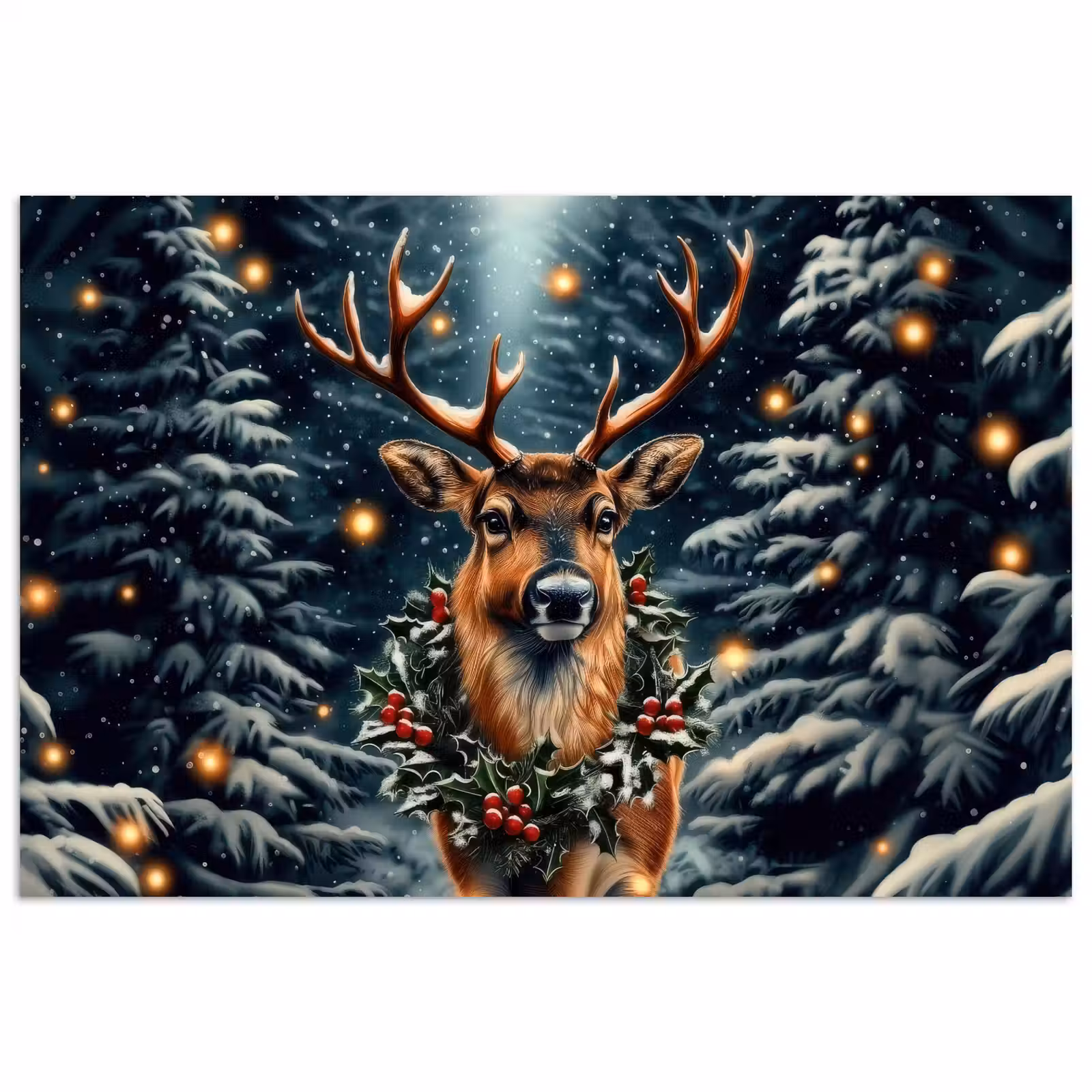 Poster - Kerst - Magie - Bos - Kleurrijk — 1