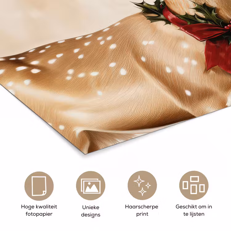 Poster - Gewei - Kerst - Rendier - Rood — 5