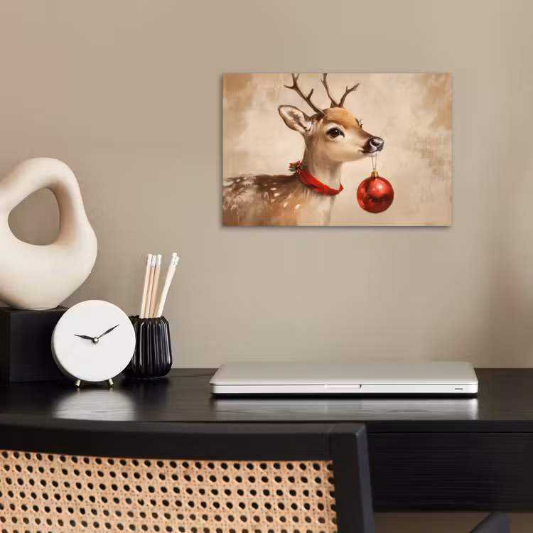 Poster - Kerst - Hert - Gewei - Kerstbal - Rendier — 2