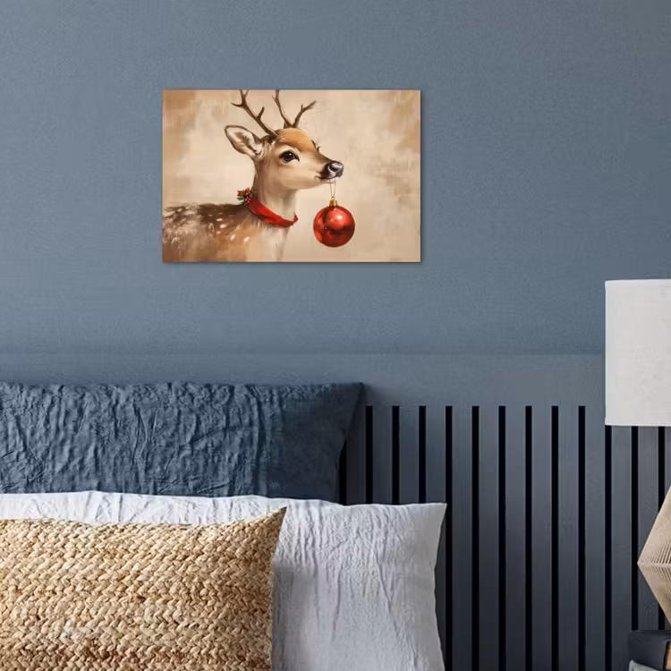 Poster - Kerst - Hert - Gewei - Kerstbal - Rendier — 3
