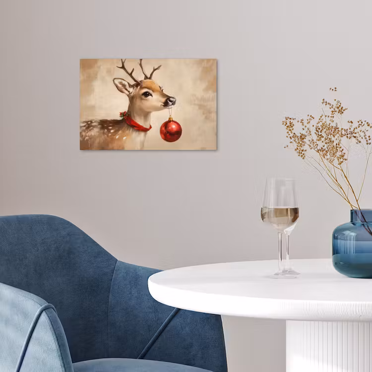 Poster - Kerst - Hert - Gewei - Kerstbal - Rendier — 4