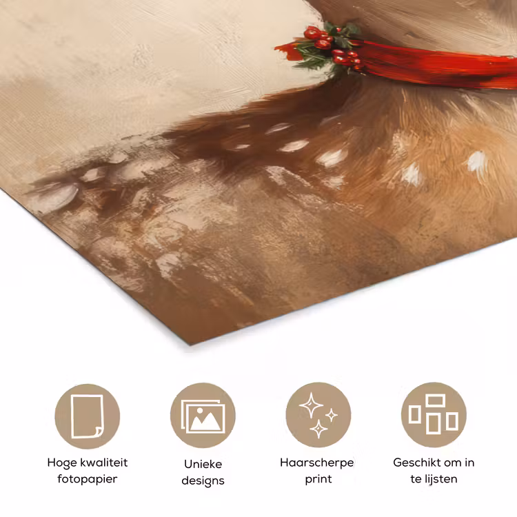 Poster - Kerst - Hert - Gewei - Kerstbal - Rendier — 5