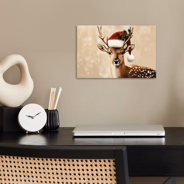 Poster - Kerst - Hert - Gewei - Rood — 2