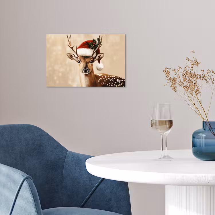 Poster - Kerst - Hert - Gewei - Rood — 4