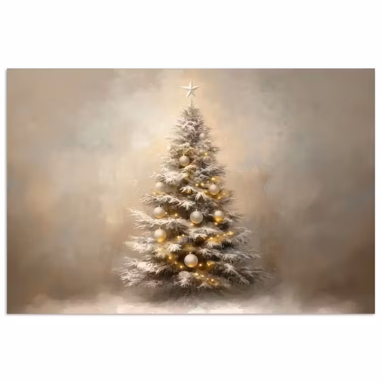 Poster - Kerst - kerstboom - Sneeuw - Art — 1