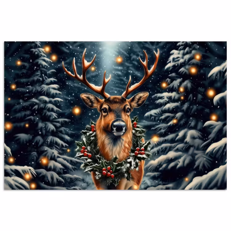 Poster - Kerst - Magie - Bos - Kleurrijk — 1