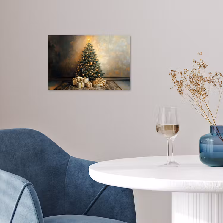 Poster - Kerstboom - Cadeaus - Goud — 4