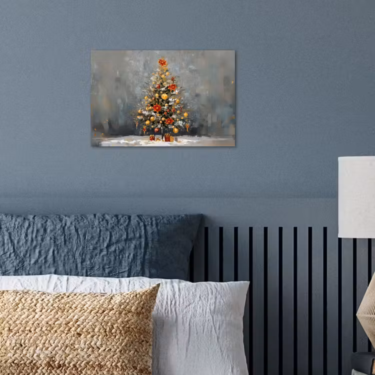 Poster - Kerstboom - Cadeaus - Rood - Goud — 3