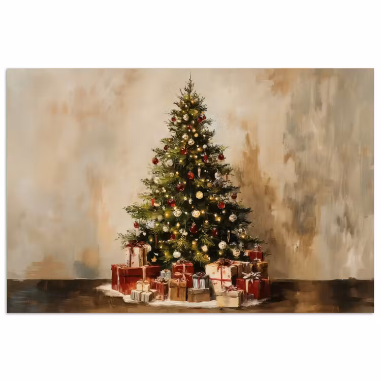 Poster - Kerstboom - Versierd - Kleurrijk — 1