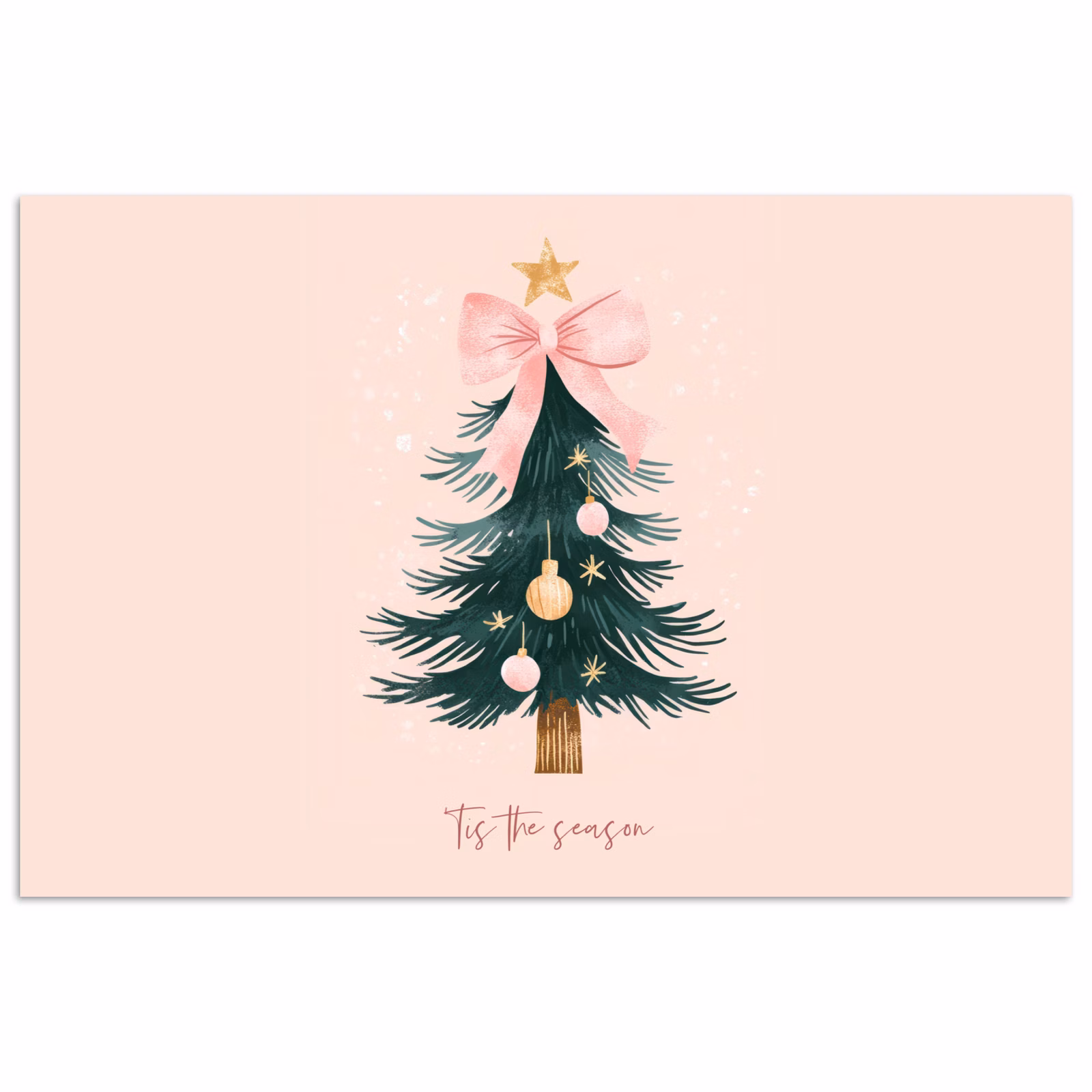Poster - Christmas Season - Kerst - Kerstboom - Roze — 1