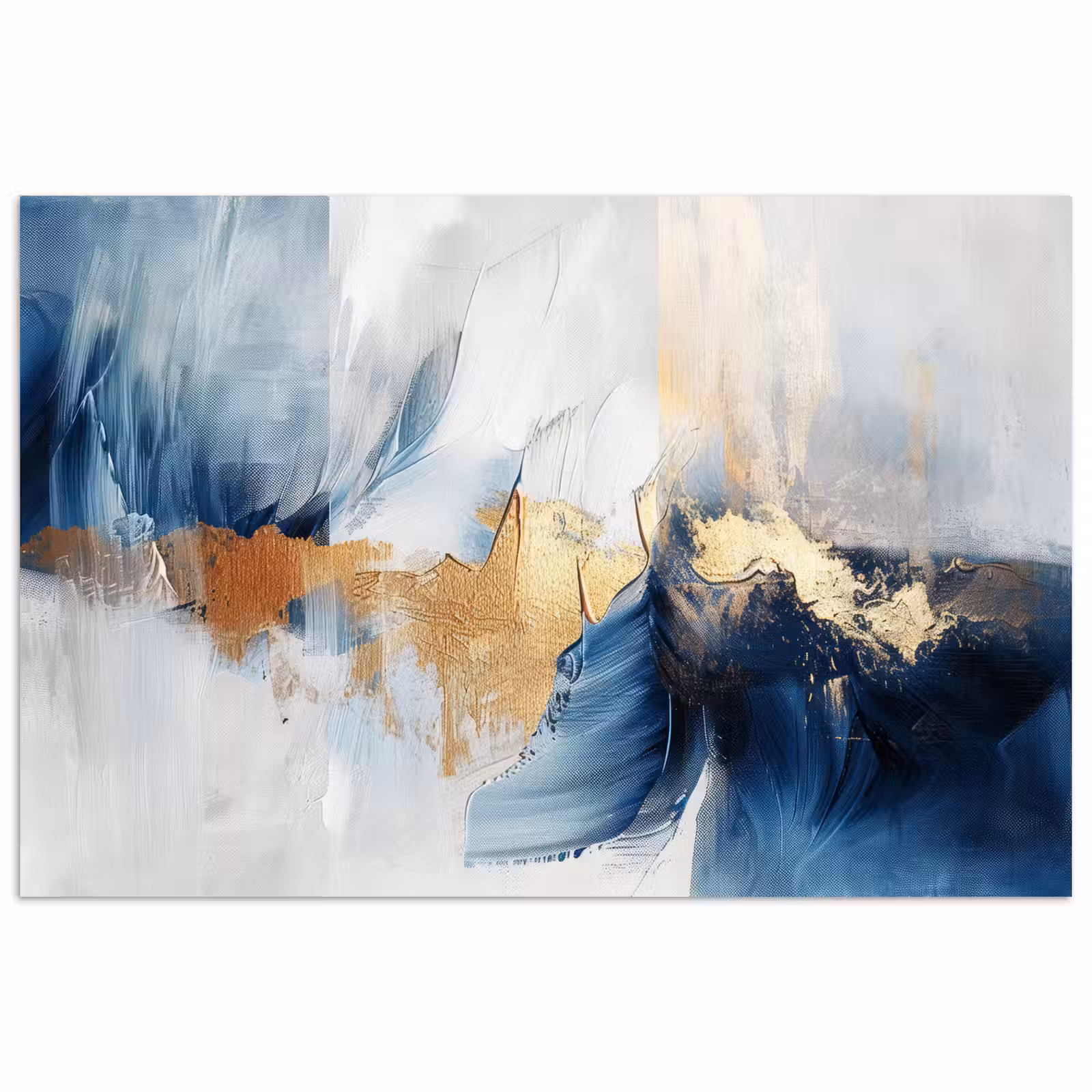Poster - Goud - Blauw - Watercolor - Kunst - Modern — 1