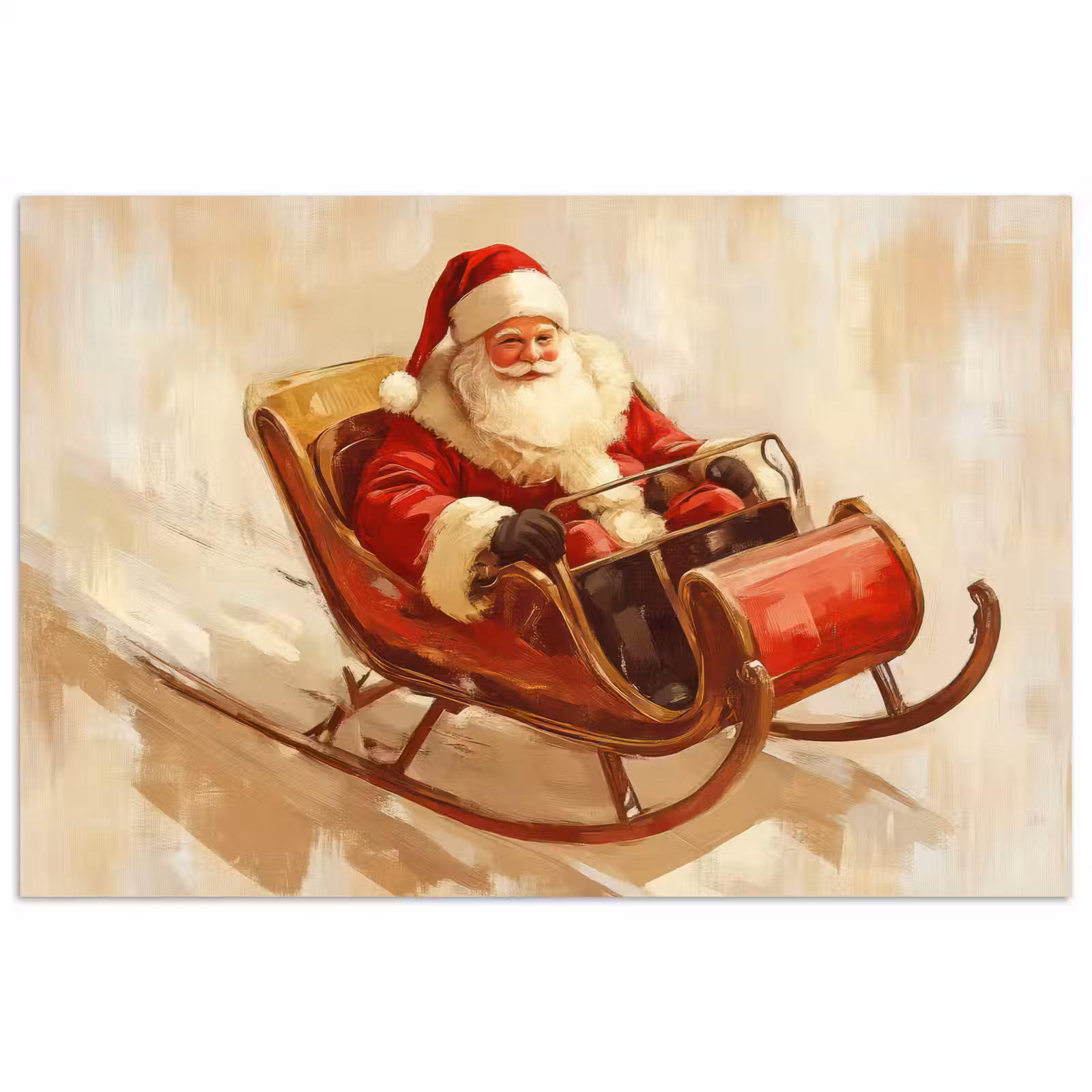 Poster - Kerst - Slee - Kerstman — 1