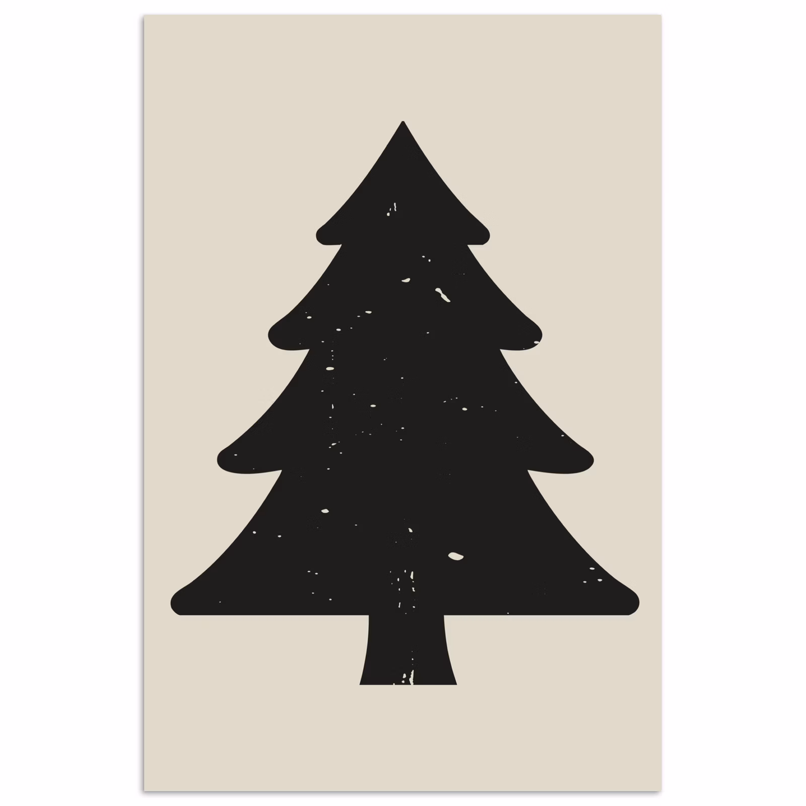 Poster - Kerstboom - Zwarte kerstboom - Boom - Japandi — 1