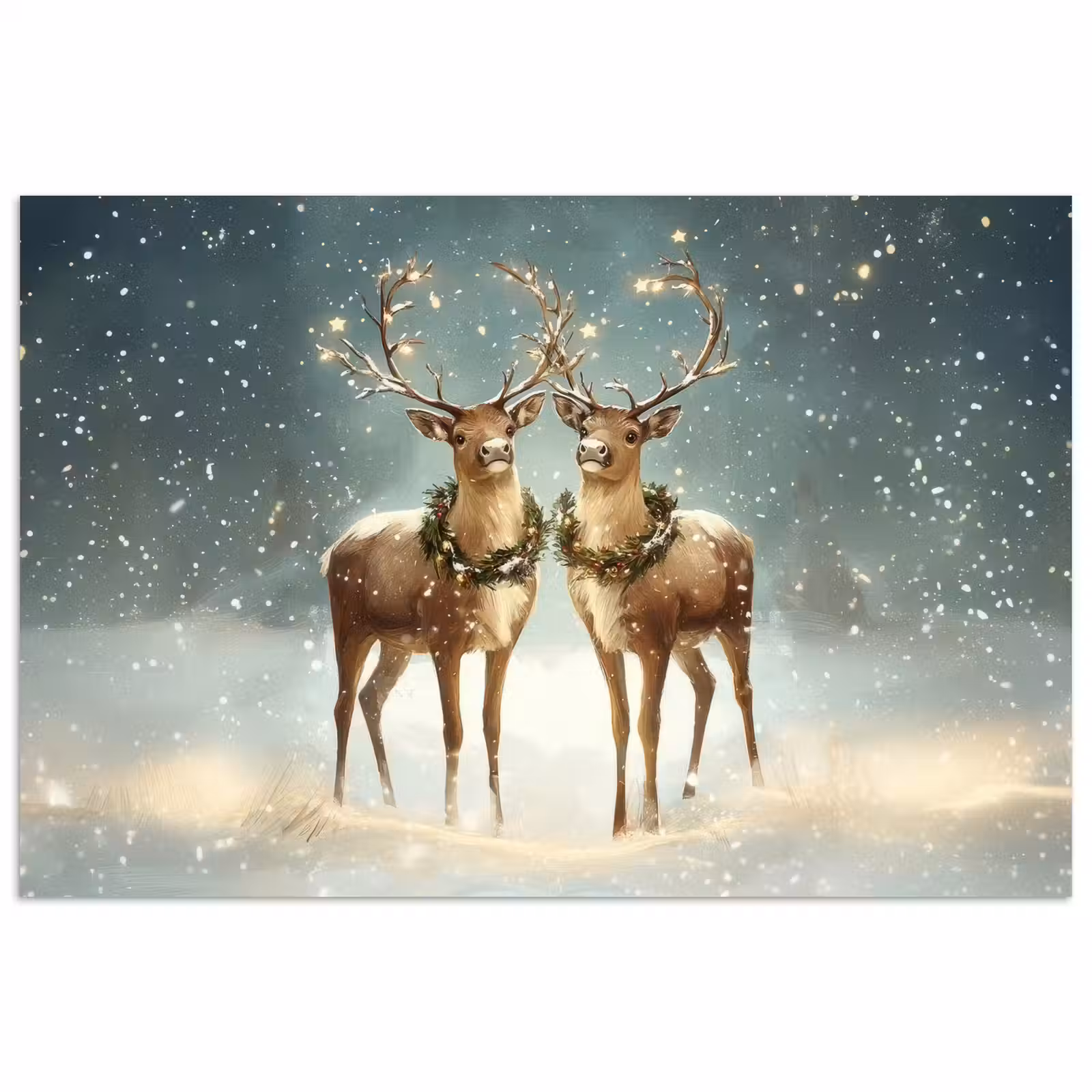 Poster - Kerstmagie - Winterwoud - Rendier — 1