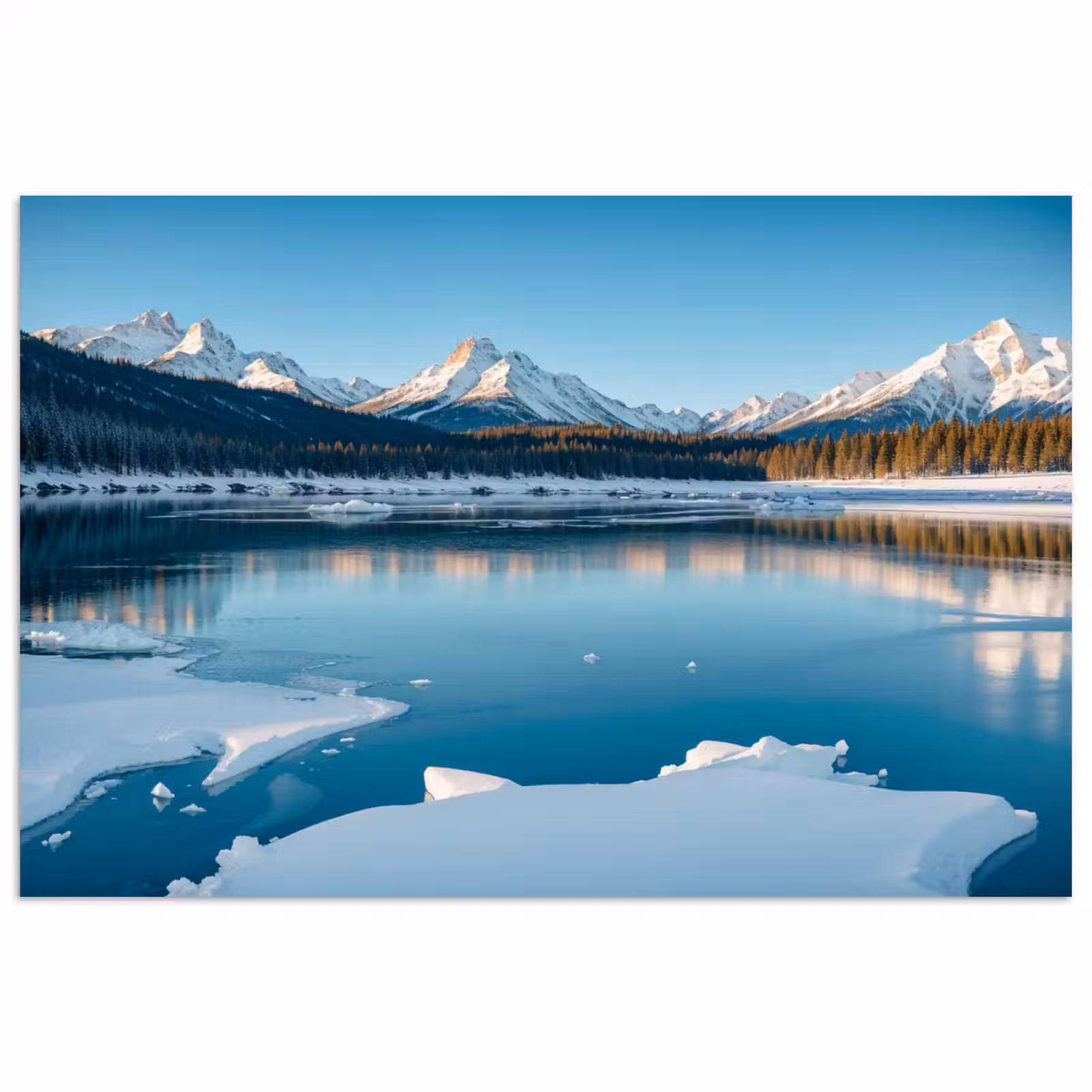 Poster - Landschap - Winter - Meer - Bergen - Uitzicht - IJs — 1
