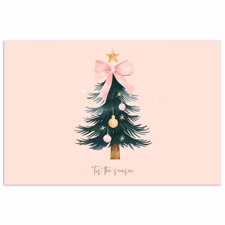 Poster - Christmas Season - Kerst - Kerstboom - Roze — 1