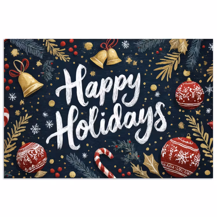 Poster - Feestelijk - Kerstgroet - Kleurrijk — 1