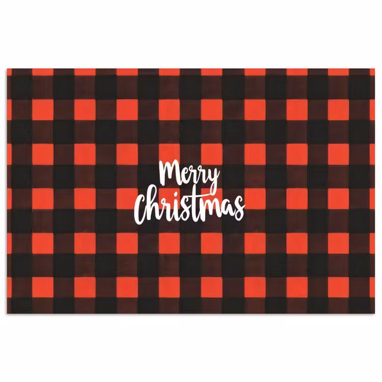 Poster - Geruit - Rood - Tekst - Christmas — 1