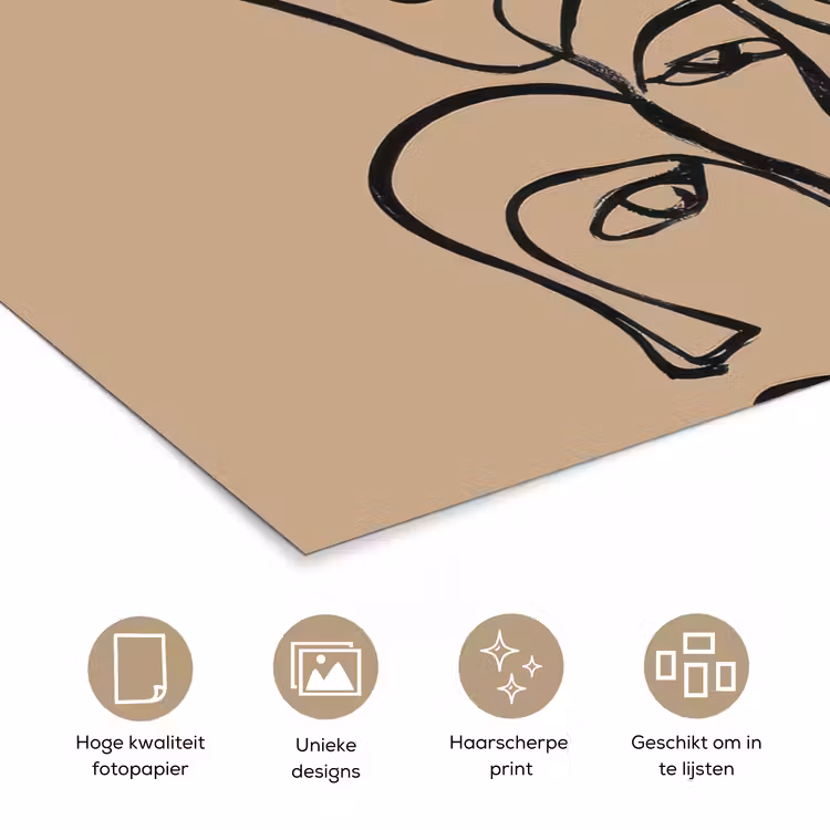 Poster - Gezichtenzee - Lijntekening - Abstract — 5