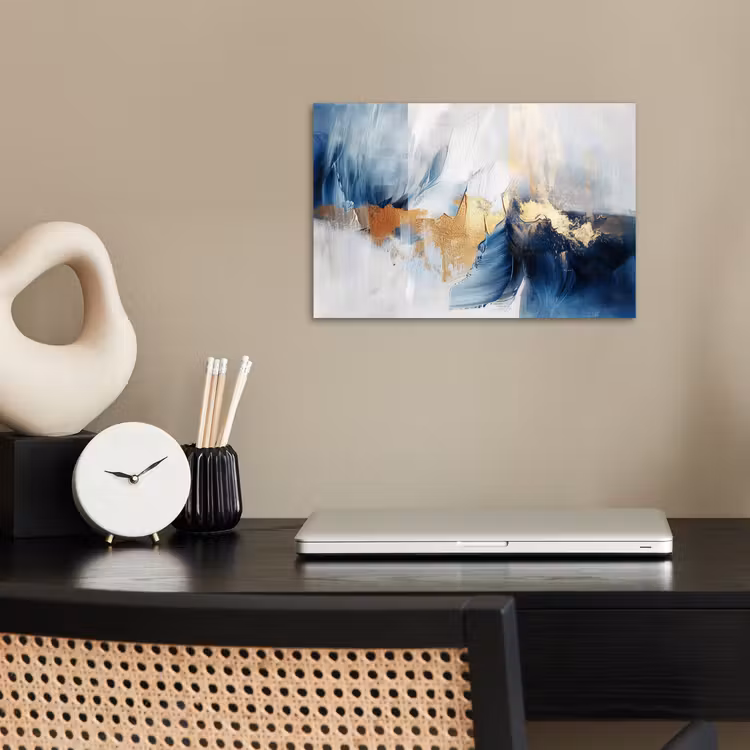 Poster - Goud - Blauw - Watercolor - Kunst - Modern — 2