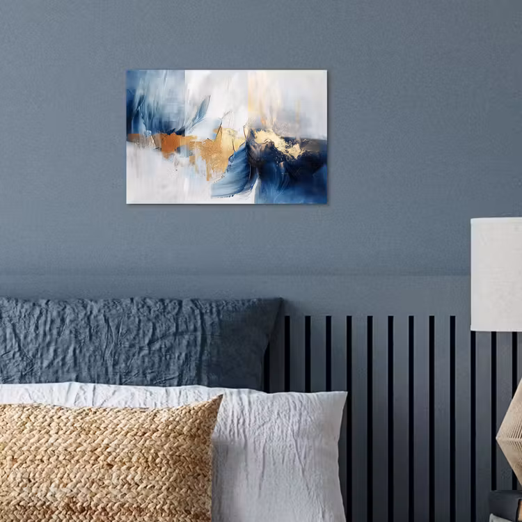Poster - Goud - Blauw - Watercolor - Kunst - Modern — 3