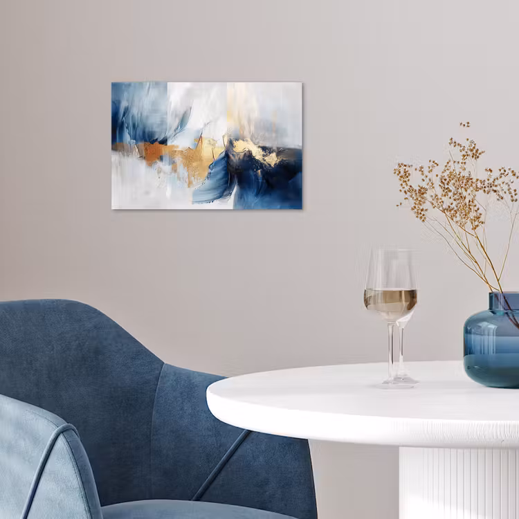 Poster - Goud - Blauw - Watercolor - Kunst - Modern — 4