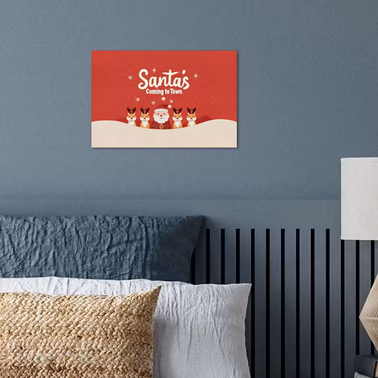 Poster - Illustratie - Kerstman - Rendieren - Rood — 3