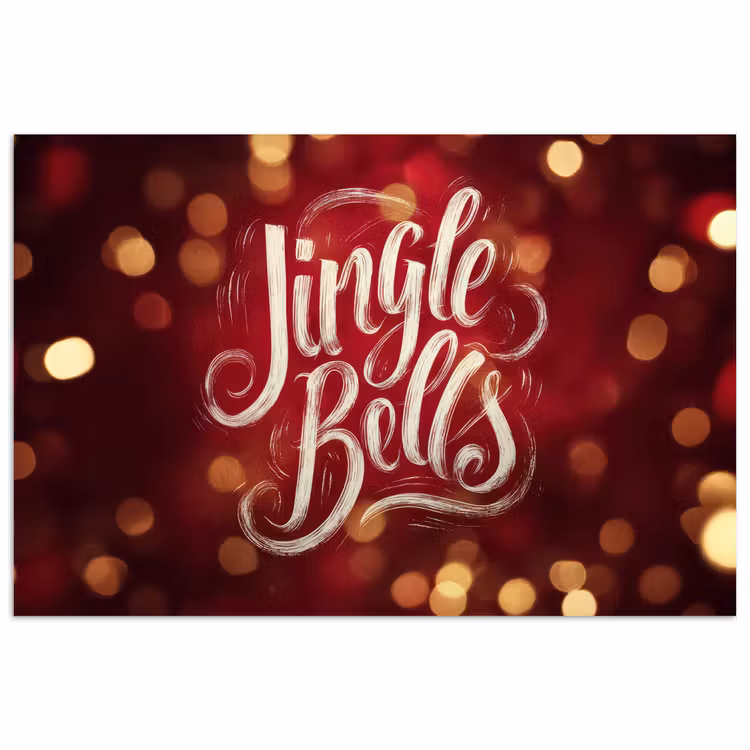 Poster - Jingle - Bells - Kerst - Rood — 1