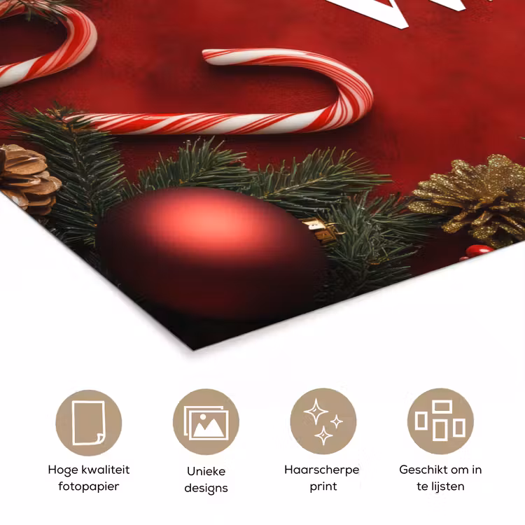 Poster - Kerst - Quote - Rood - Kerstballen — 5