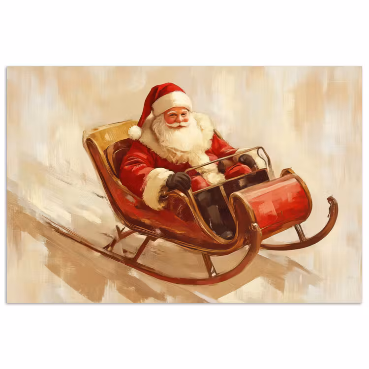 Poster - Kerst - Slee - Kerstman — 1