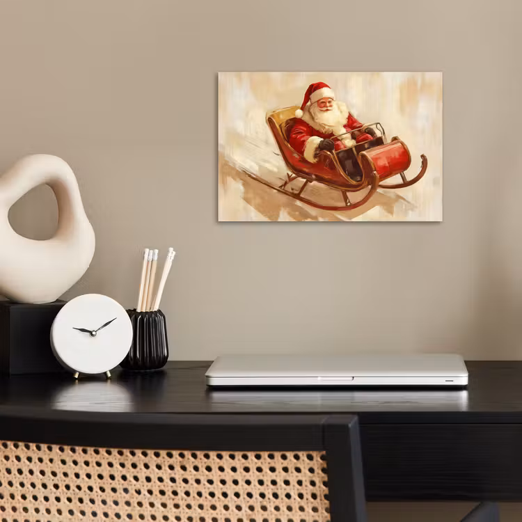 Poster - Kerst - Slee - Kerstman — 2