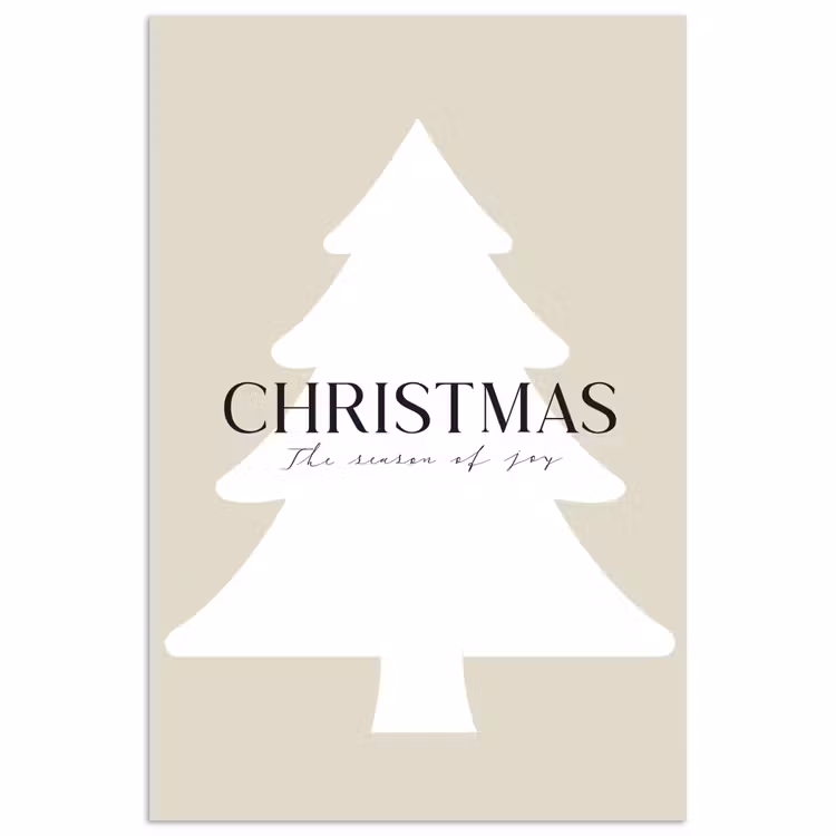 Poster - Kerstboom - Japandi - Christmas - Beige — 1