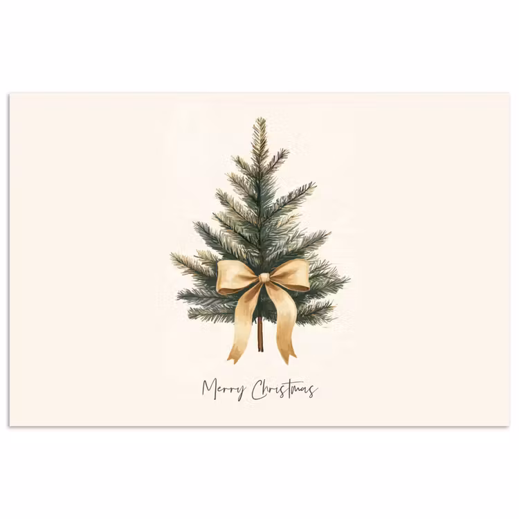 Poster - Kerstboom - Kerst - Merry Christmas - Beige — 1