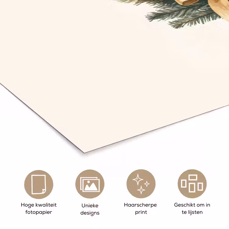 Poster - Kerstboom - Kerst - Merry Christmas - Beige — 5