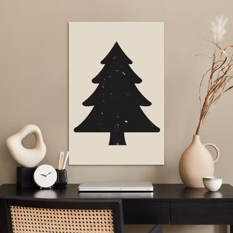 Poster - Kerstboom - Zwarte kerstboom - Boom - Japandi — 2