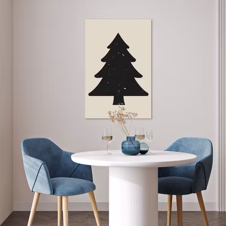 Poster - Kerstboom - Zwarte kerstboom - Boom - Japandi — 4