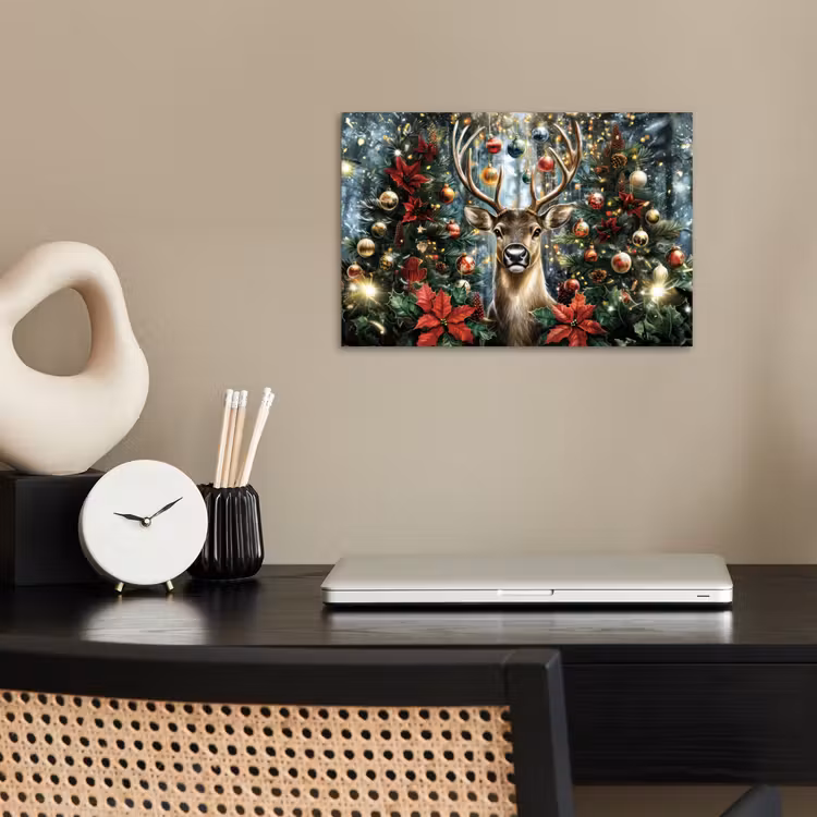 Poster - Kerstfeest - Dennenbos - Rood — 2