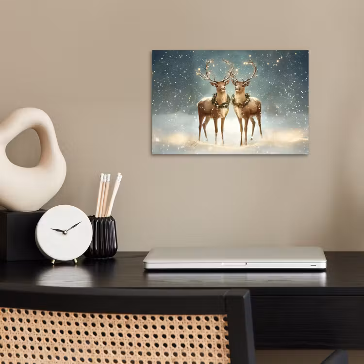 Poster - Kerstmagie - Winterwoud - Rendier — 2