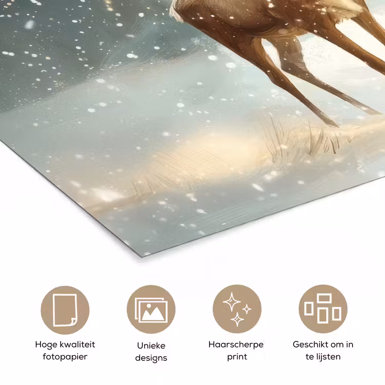 Poster - Kerstmagie - Winterwoud - Rendier — 5
