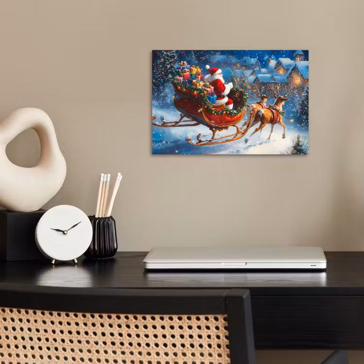 Poster - Kerstman - Rendier - Kerst - Sneeuw — 2