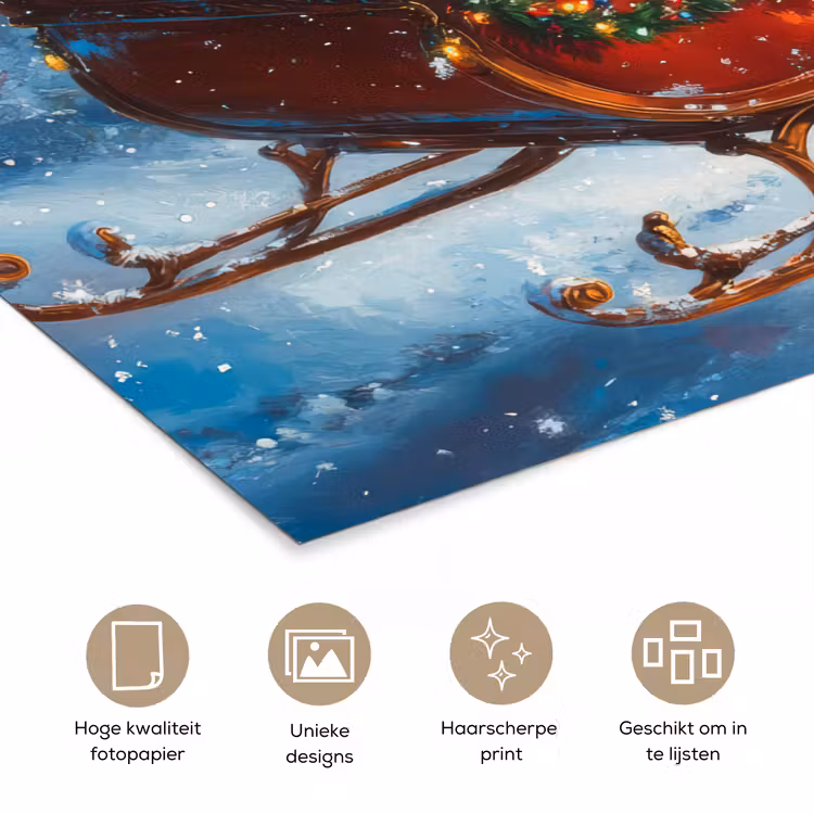Poster - Kerstman - Rendier - Kerst - Sneeuw — 5
