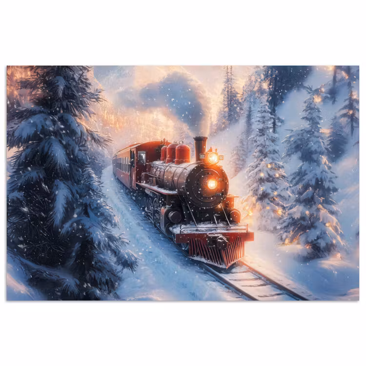 Poster - Kersttrein - Sneeuw - Winter - Kerst — 1