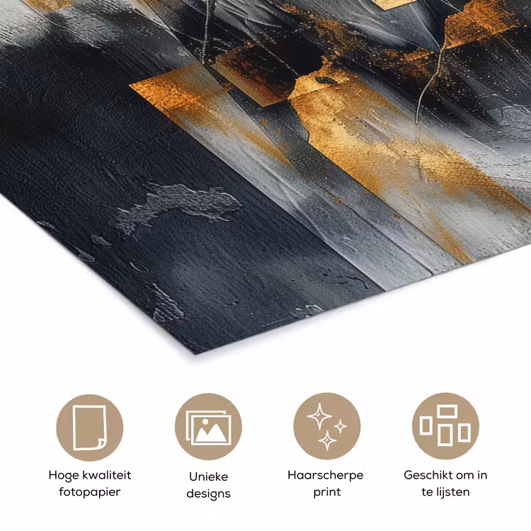 Poster - Kunst - Goud - Zilver - Abstract — 5