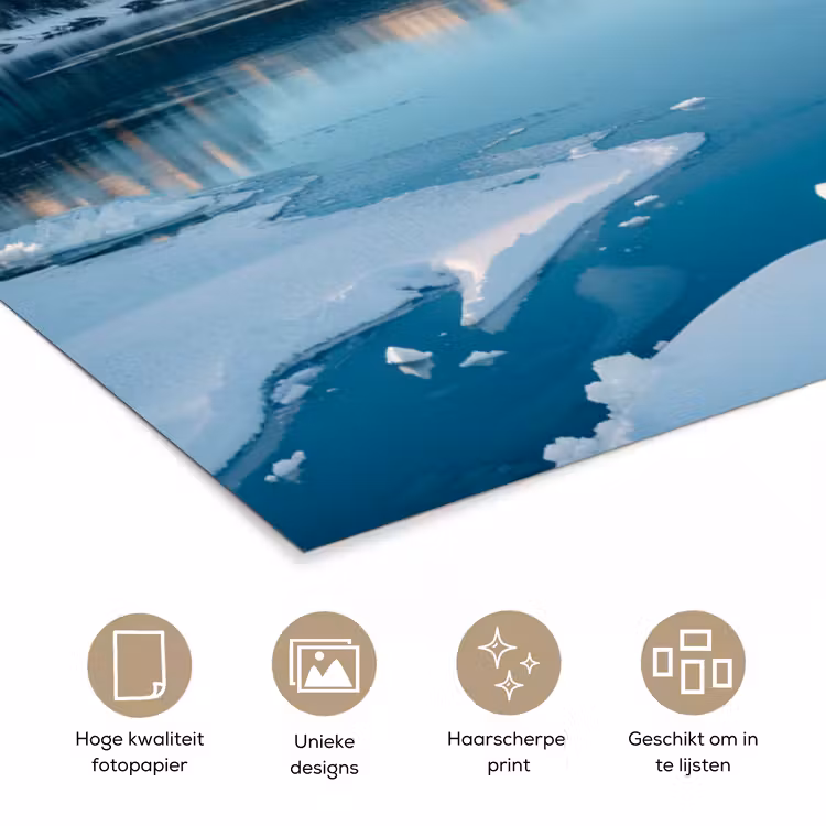 Poster - Landschap - Winter - Meer - Bergen - Uitzicht - IJs — 5
