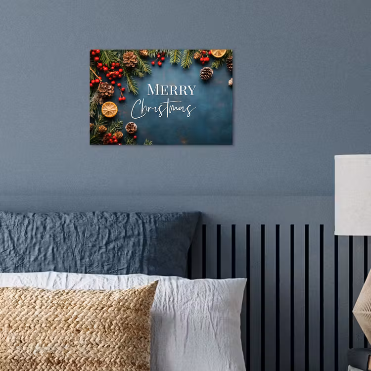 Poster - Merry Christmas - Blauw - Kerst - Winter — 3