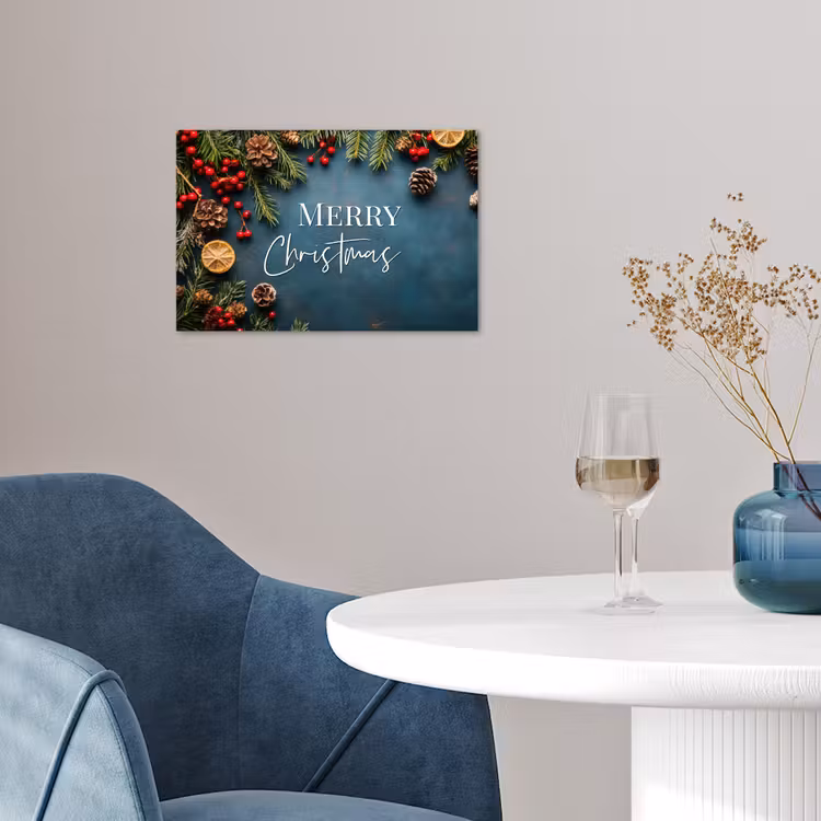 Poster - Merry Christmas - Blauw - Kerst - Winter — 4