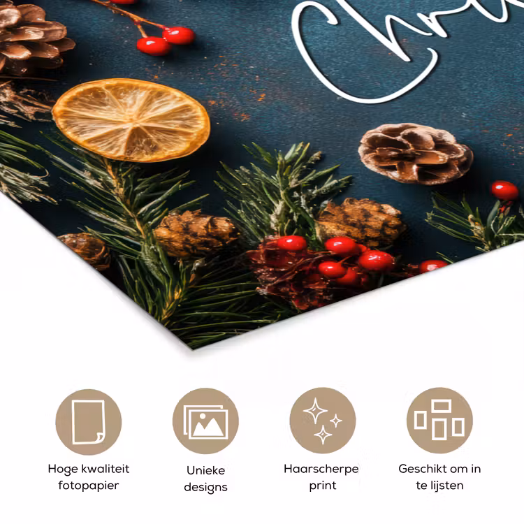 Poster - Merry Christmas - Blauw - Kerst - Winter — 5