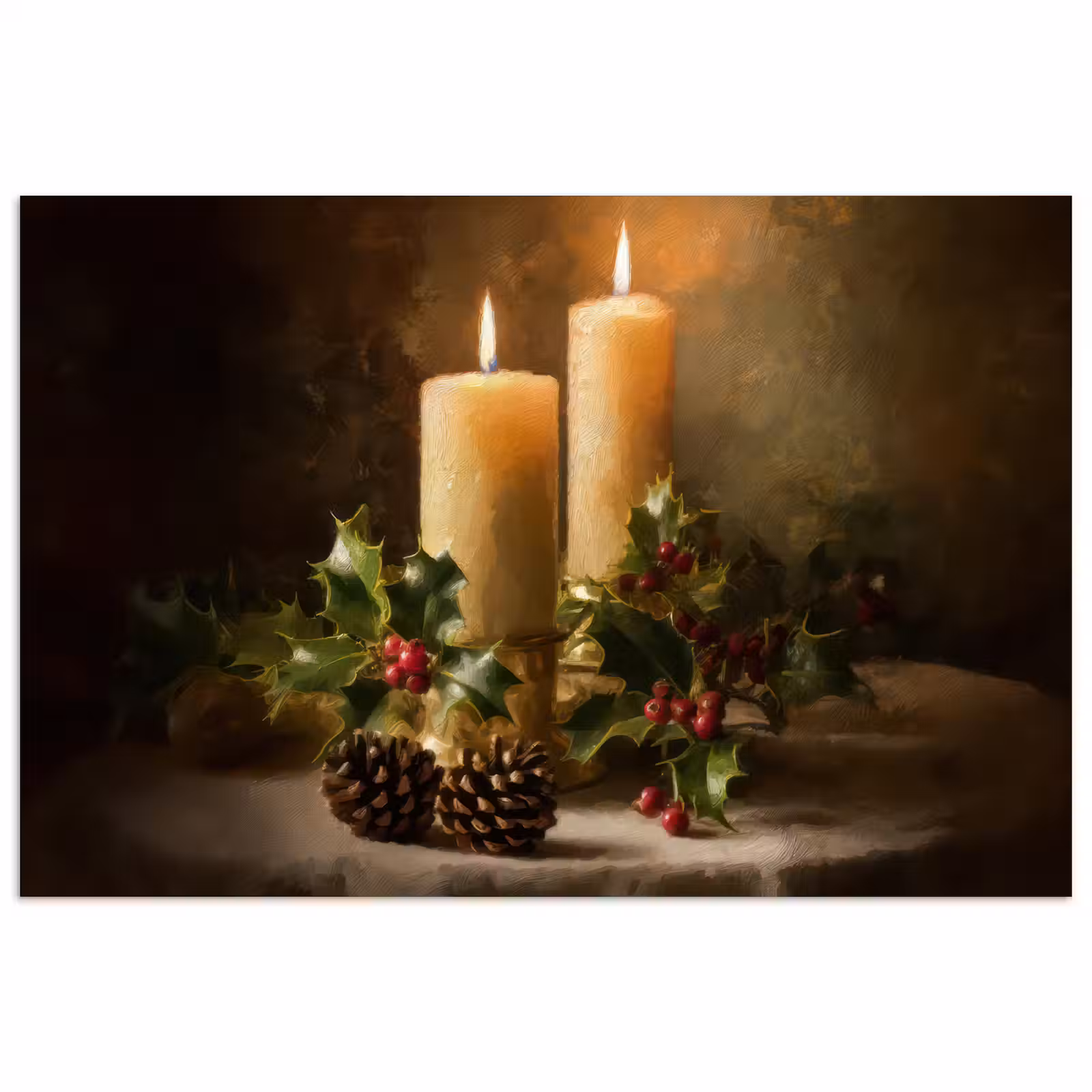 Poster - Kaarslicht - Kerst - Veelkleurig — 1