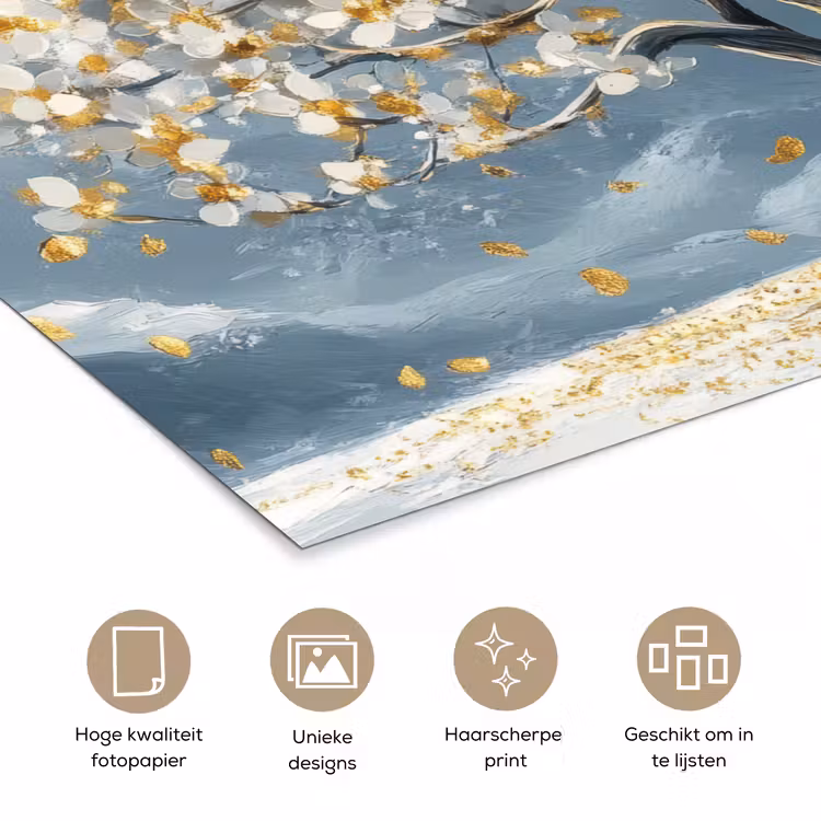 Poster - Boom - Winter - Levensboom - Modern - Goud — 5