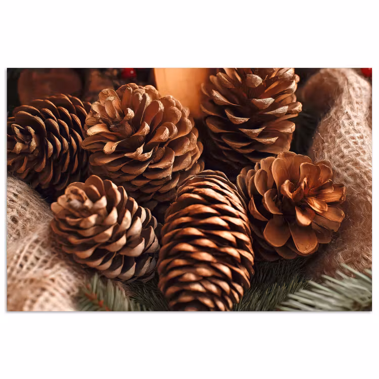 Poster - Dennenappels - Boom - Winter - Natuur - Bruin — 1